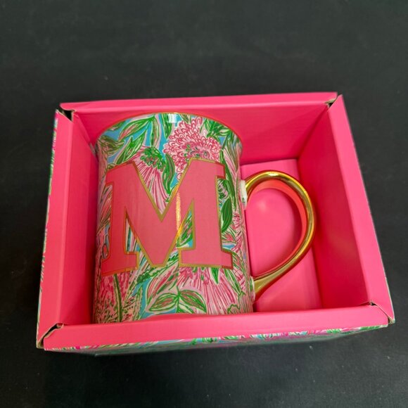 Lilly Pulitizer Monogram "M" Mug - NEW - Picture 3 of 4